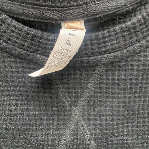 P'tula Soft Relaxed Waffle Knit Set in Black Size L Top/M Bottom  🖤 - Picture 10 of 17